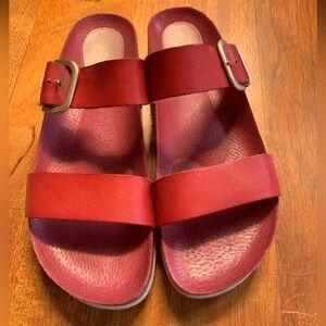 Takeme Red Leather Sandals